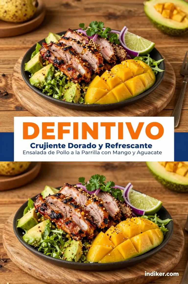 Ensalada de Pollo a la Parrilla con Mango y Aguacate - Ensaladas - Indixer