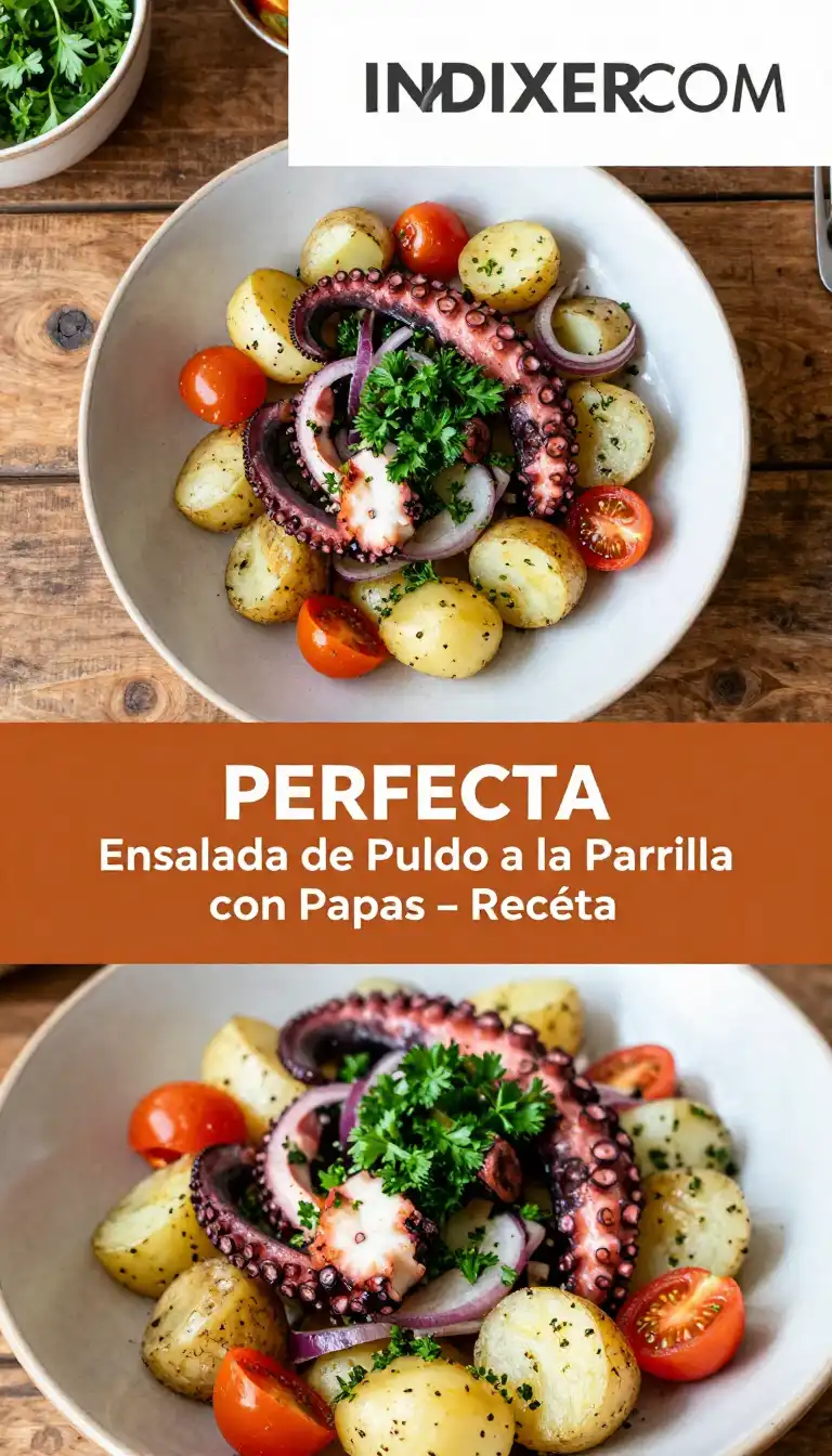 Ensalada de Pulpo a la Parrilla con Papas - Mariscos - Indixer