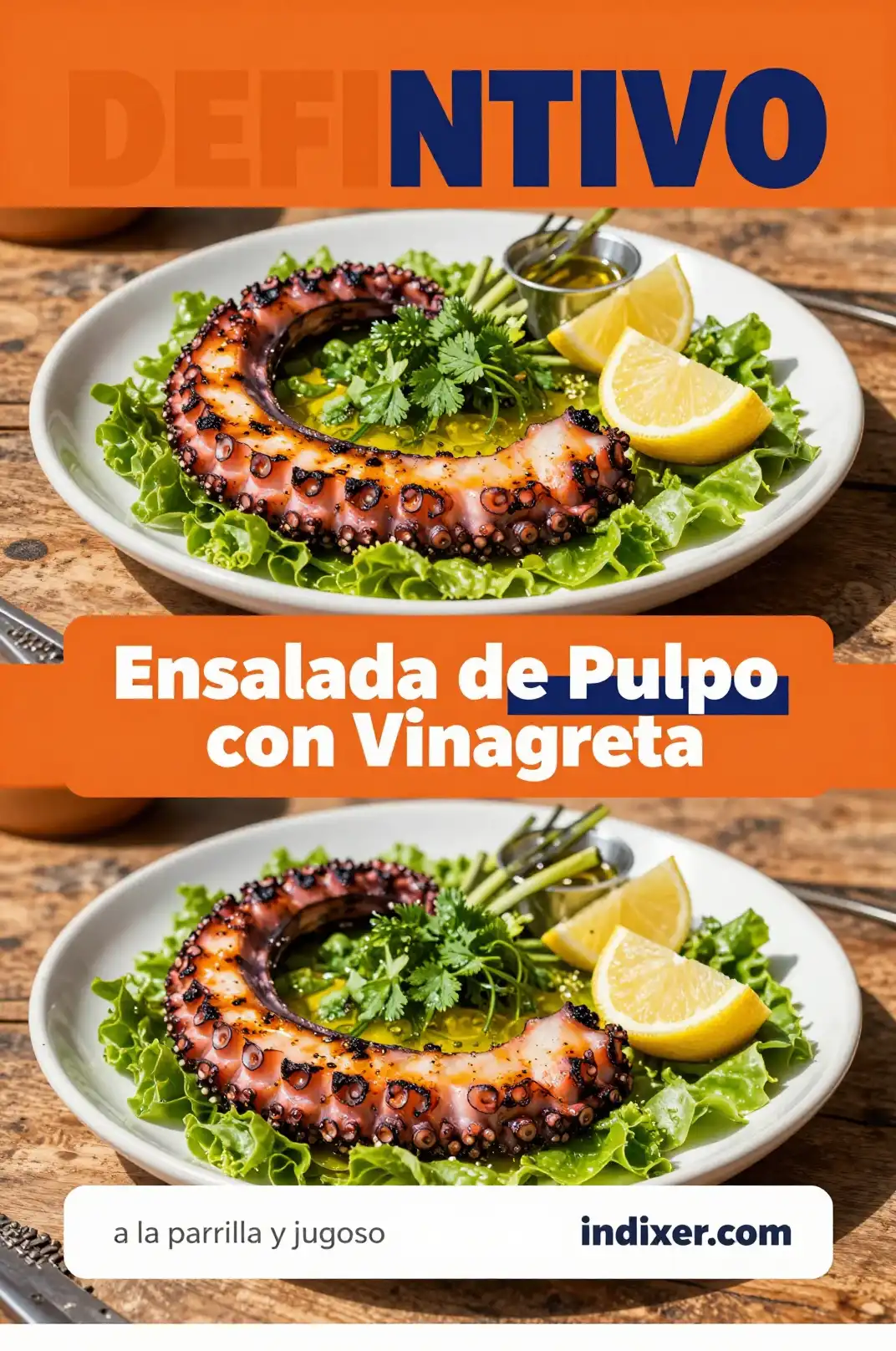 Ensalada de Pulpo a la Parrilla con Vinagreta - Mariscos - Indixer