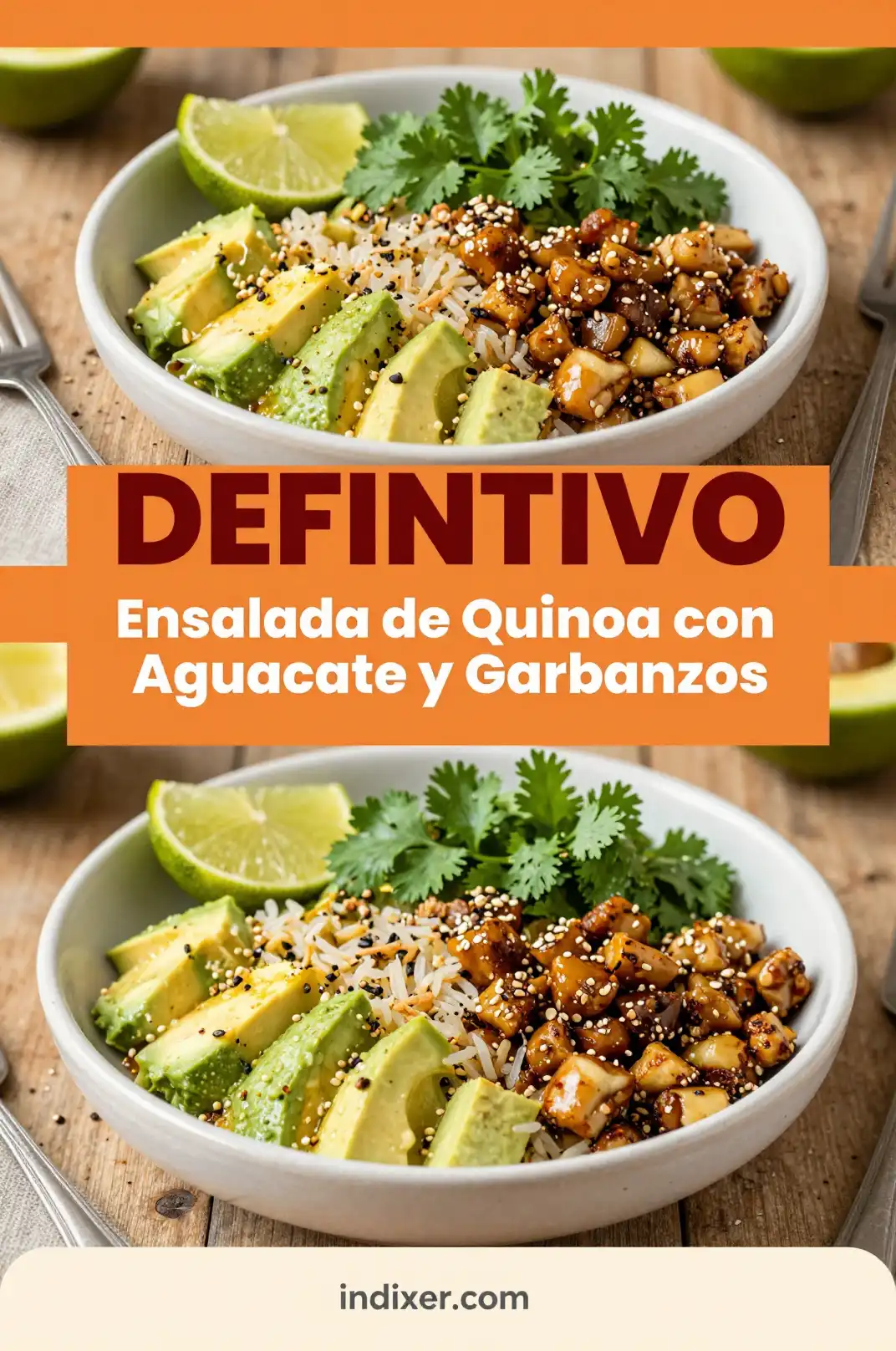 Ensalada de Quinoa con Aguacate y Garbanzos - Ensaladas - Indixer