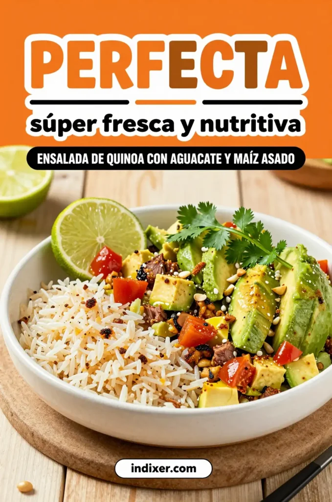 Ensalada de Quinoa con Aguacate y Maíz Asado - Ensaladas - Indixer