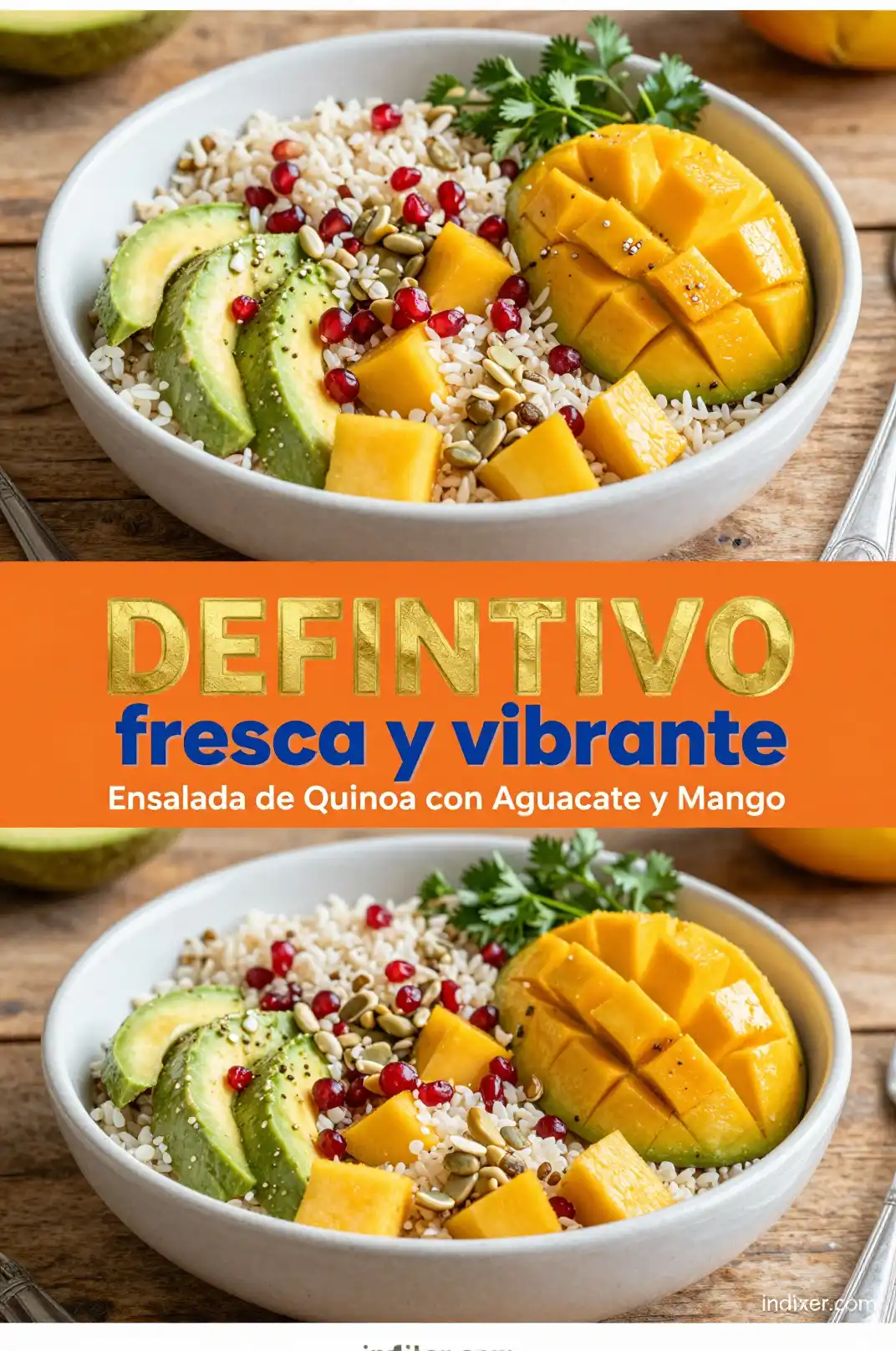 Ensalada de Quinoa con Aguacate y Mango - Ensaladas - Indixer