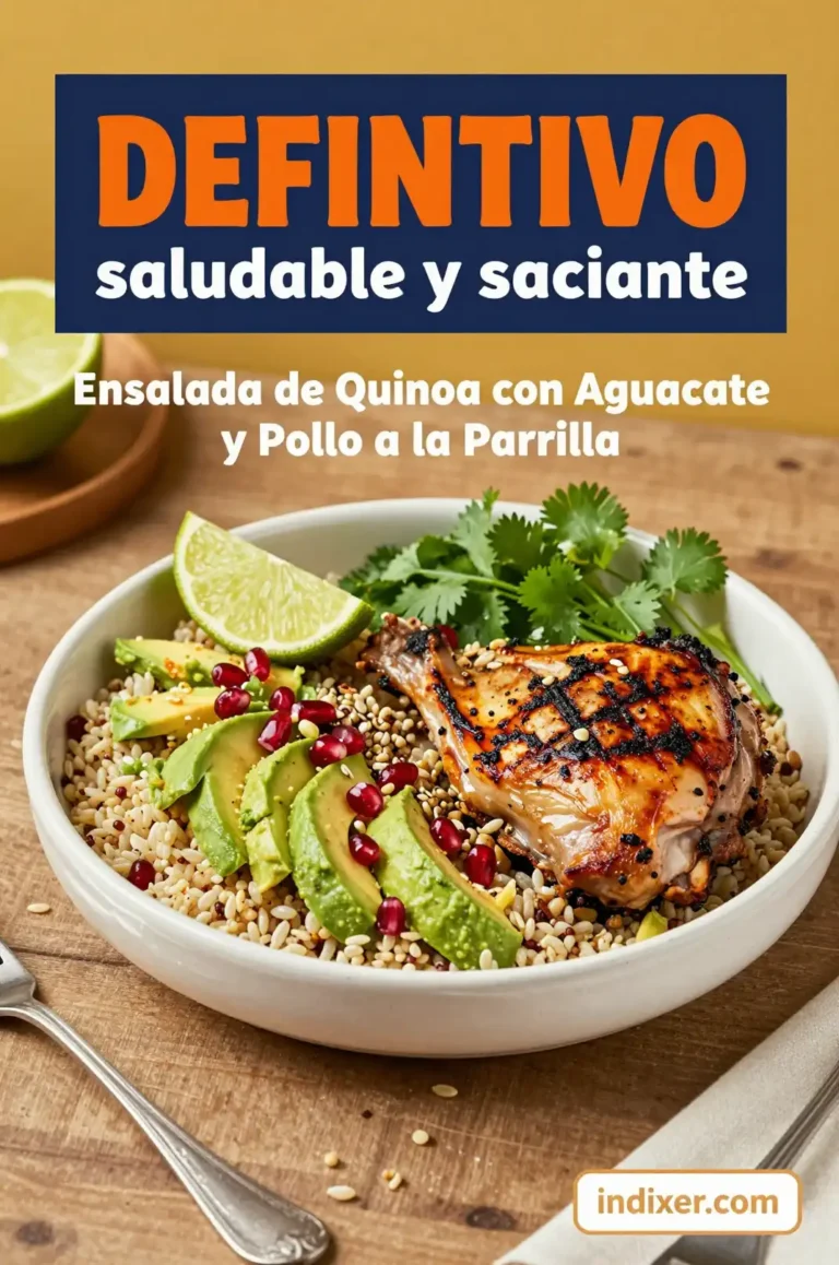 Ensalada de Quinoa con Aguacate y Pollo a la Parrilla - Comida Saludable - Indixer