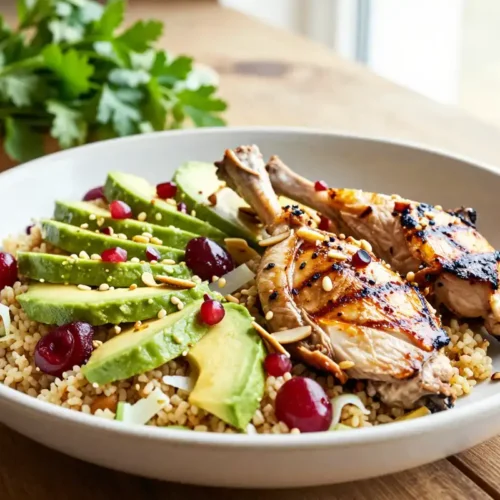 Ensalada de Quinoa con Aguacate y Pollo - Tarjeta de Receta