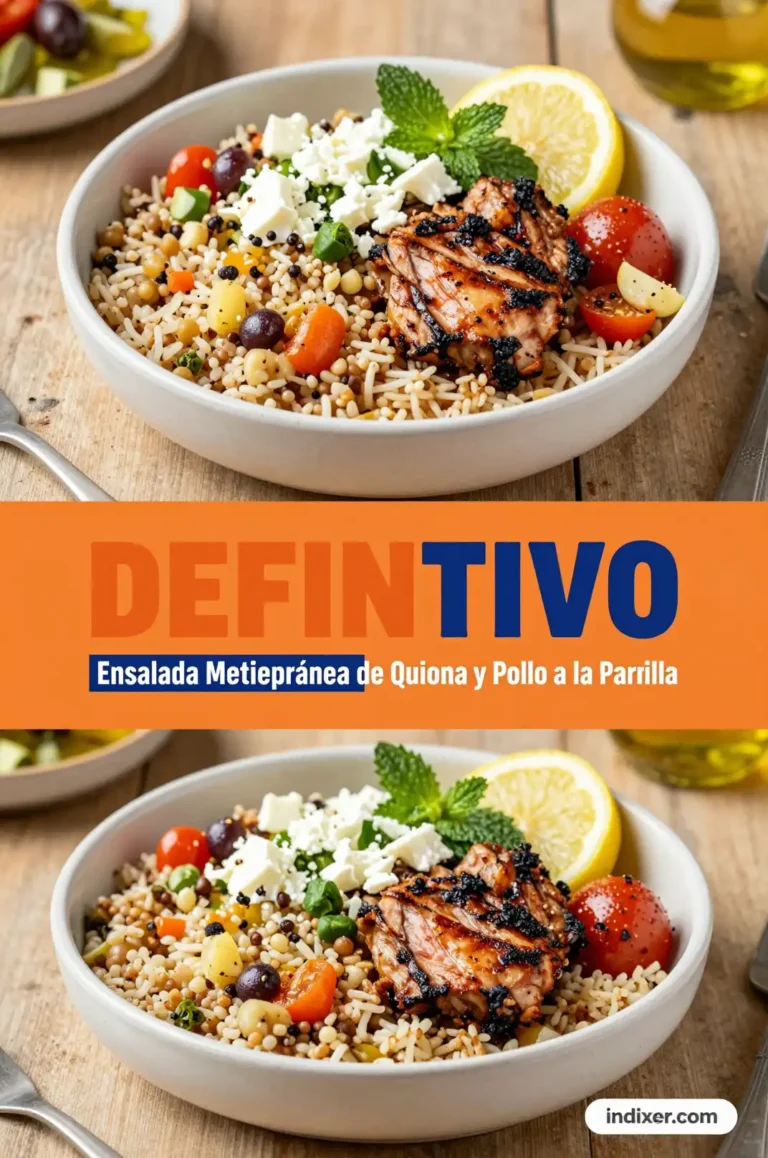 Ensalada Mediterránea de Quinoa y Pollo a la Parrilla - Ensaladas - Indixer