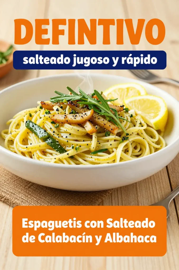 Espaguetis con Salteado de Calabacín y Albahaca - Pasta - Indixer