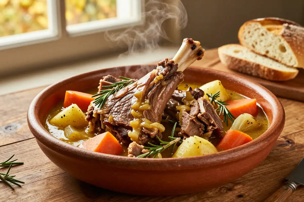 Estofado de Cordero con Verduras al Romero plato terminado