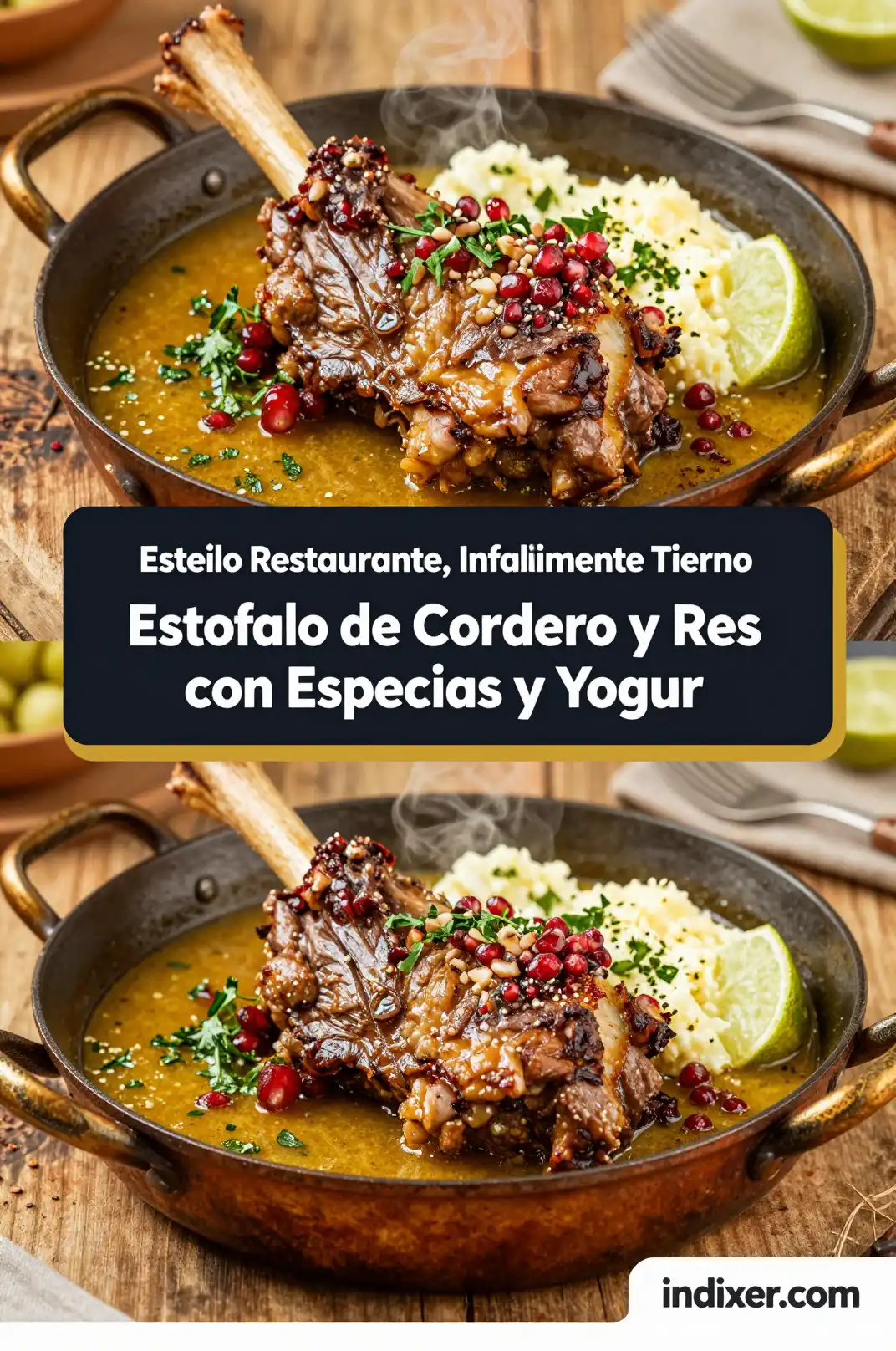 Estofado de Cordero y Res con Especias y Yogur - Carne de Res y Cordero - Indixer