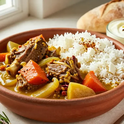 Estofado de Cordero y Res con Especias y Yogur - Tarjeta de Receta