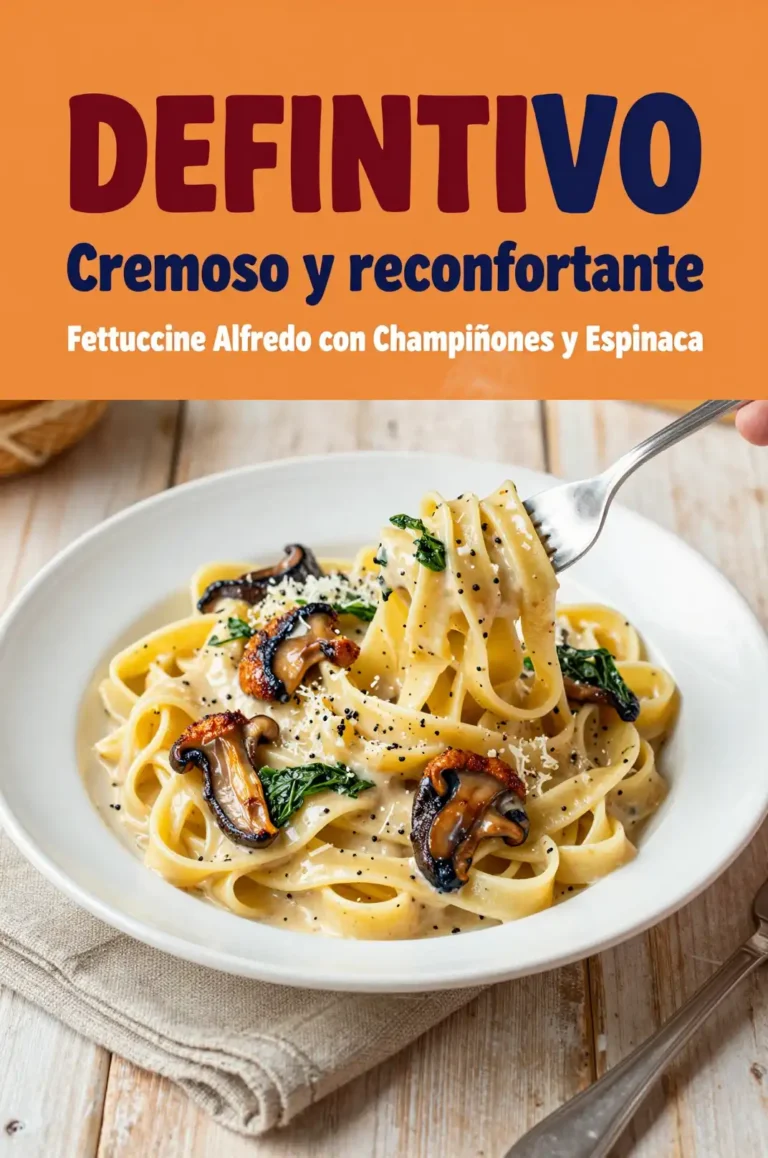 Fettuccine Alfredo con Champiñones y Espinaca - Pasta - Indixer