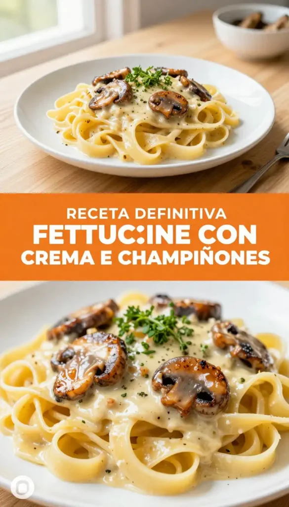 Fettuccine con Salsa de Crema y Champiñones - Pasta - Indixer