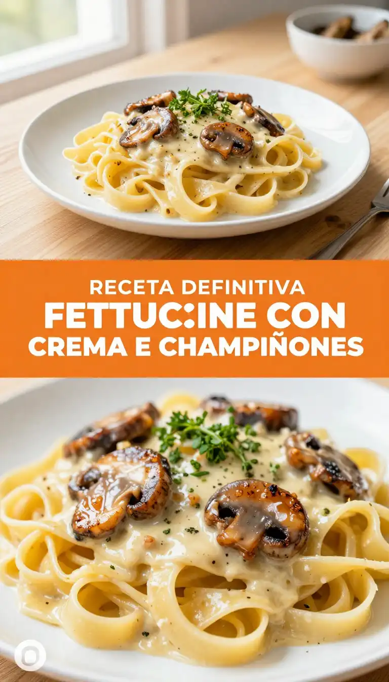 Fettuccine con Salsa de Crema y Champiñones - Pasta - Indixer