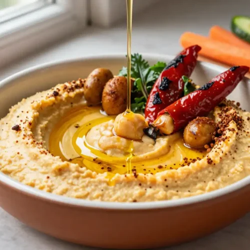 Hummus de Pimiento Asado con Especias - Tarjeta de Receta