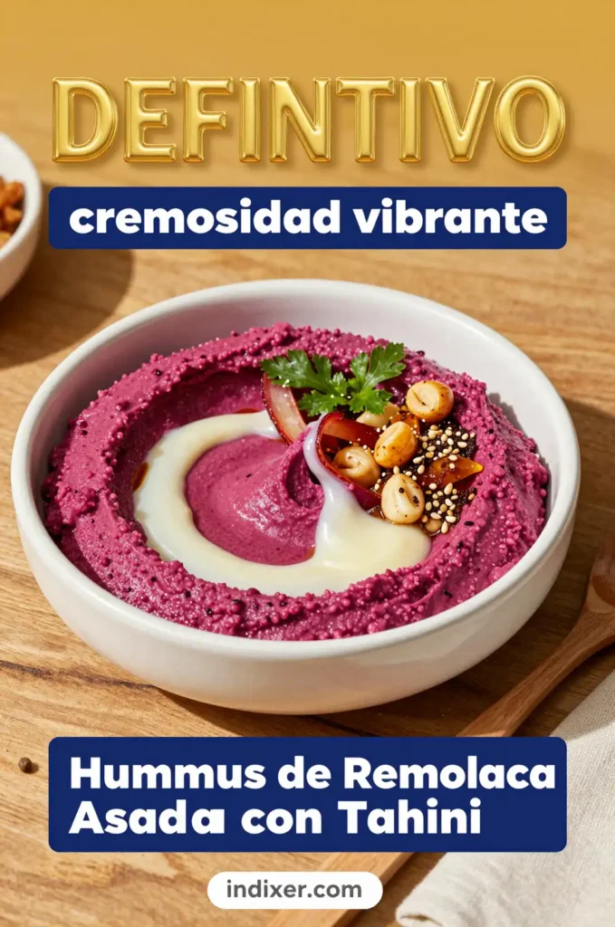 Hummus de Remolacha Asada con Tahini - Aperitivos y Salsas - Indixer