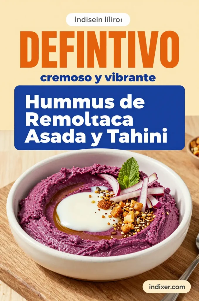 Hummus de Remolacha Asada y Tahini - Aperitivos y Salsas - Indixer