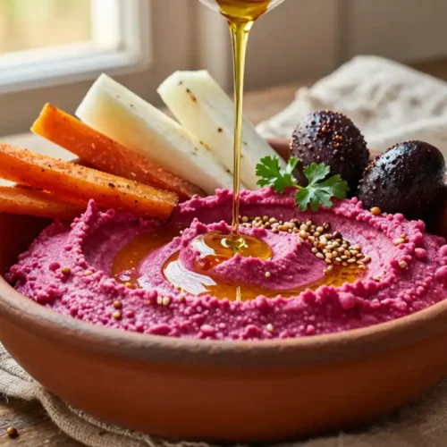 Hummus de Remolacha Asada y Tahini - Tarjeta de Receta