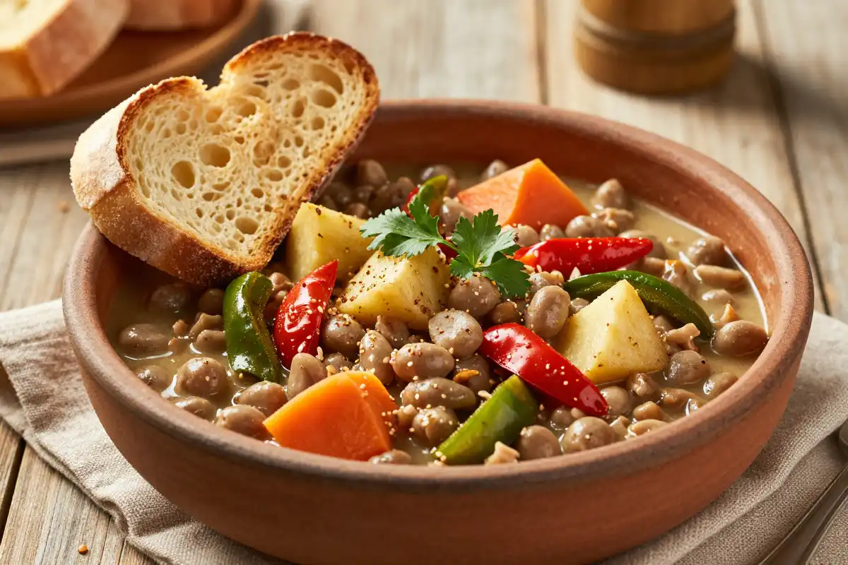 Lentejas Estofadas con Verduras plato terminado