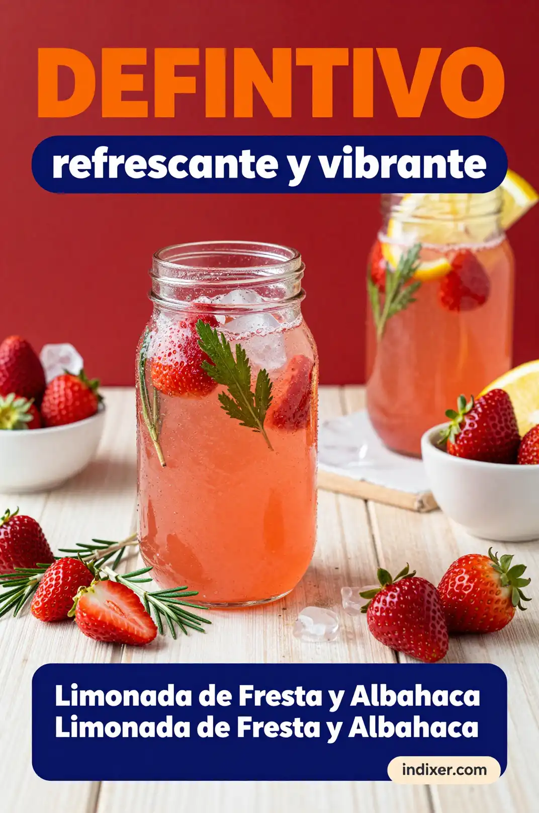 Limonada de Fresa y Albahaca - Bebidas - Indixer