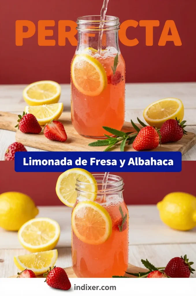 Limonada de Fresa y Albahaca - Bebidas - Indixer
