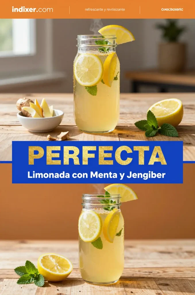 Limonada Refrescante con Menta y Jengibre - Bebidas - Indixer