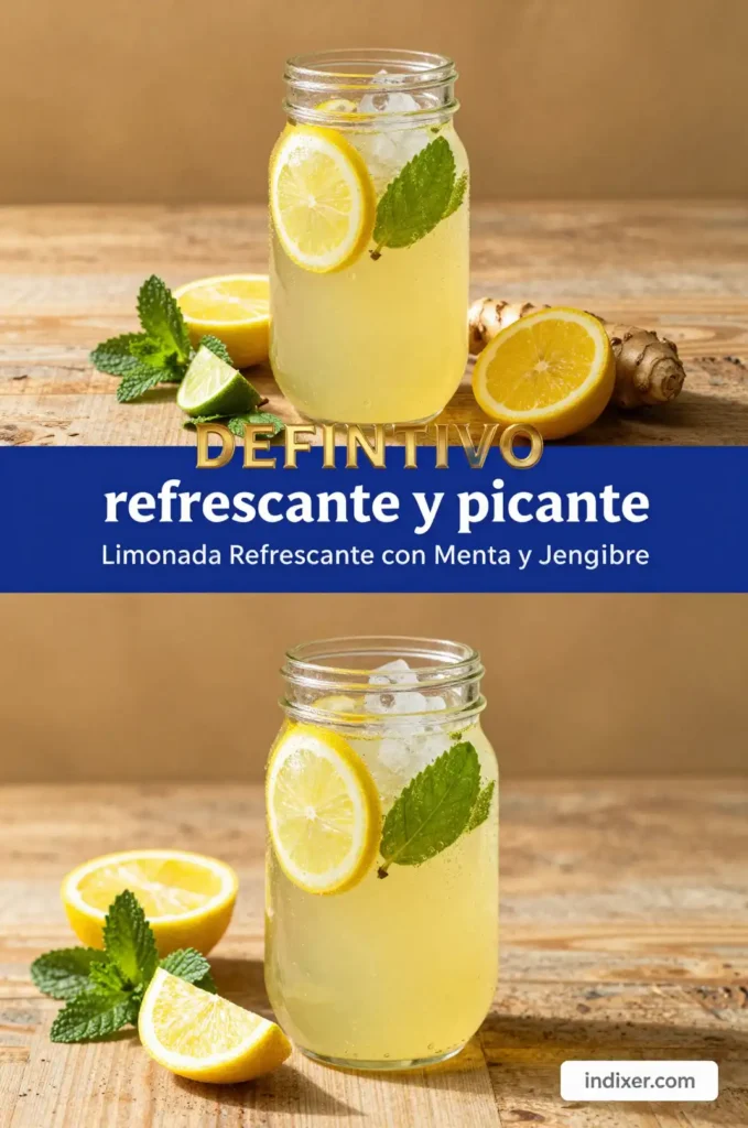 Limonada Refrescante con Menta y Jengibre - Bebidas - Indixer