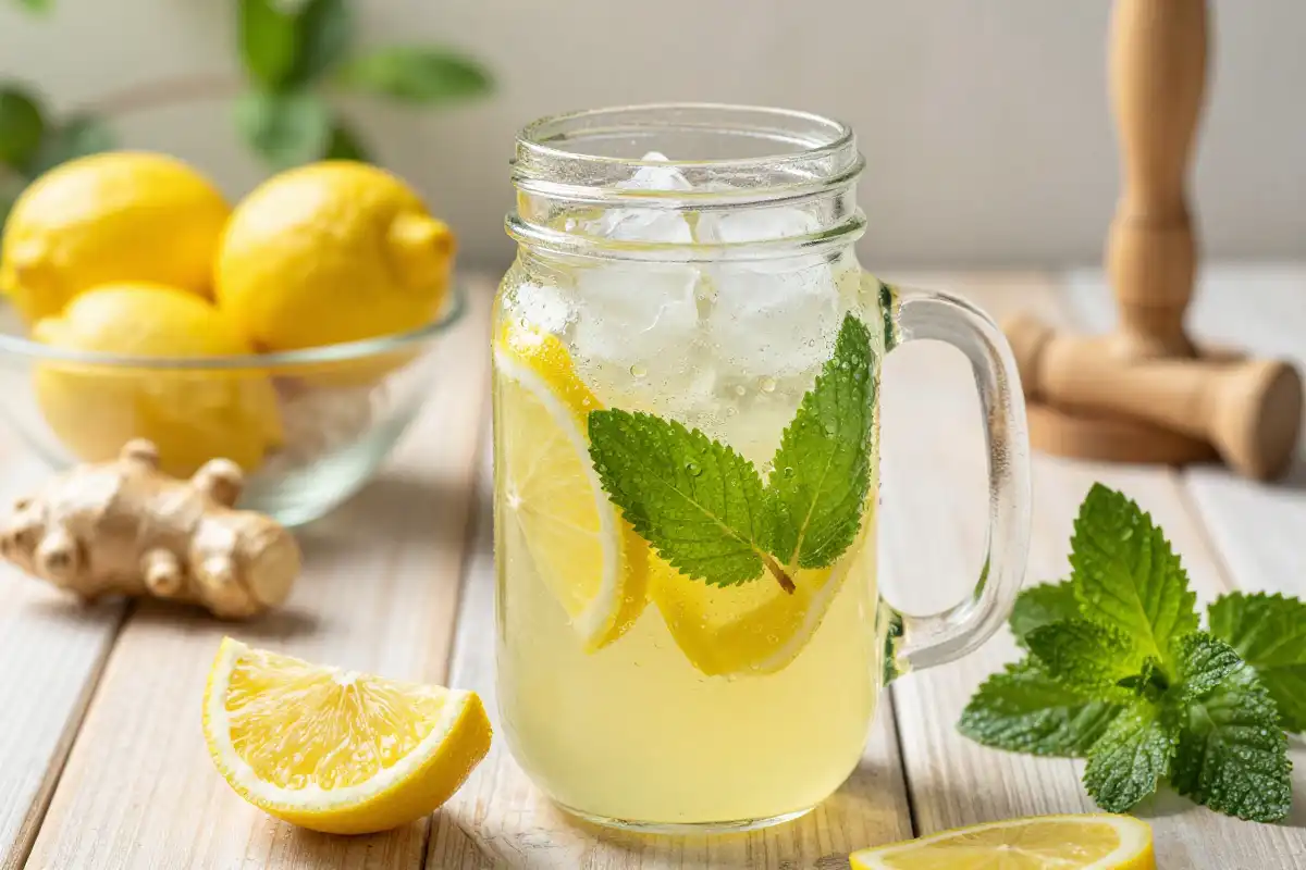 Limonada Refrescante con Menta y Jengibre plato terminado