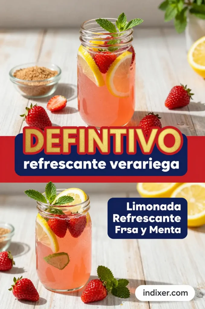 Limonada Refrescante de Fresa y Menta - Bebidas - Indixer