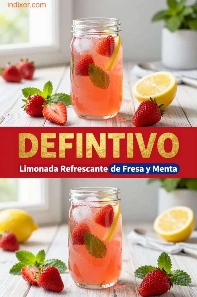 Limonada Refrescante de Fresa y Menta - Bebidas - Indixer