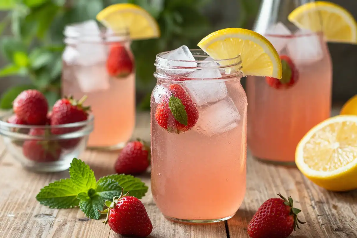 Limonada Refrescante de Fresa y Menta plato terminado