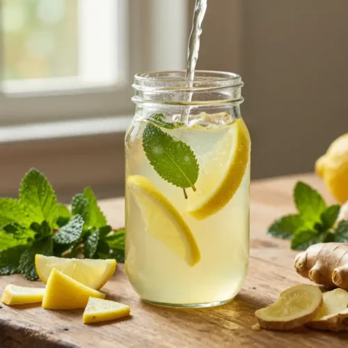 Limonada Refrescante de Menta y Jengibre - Tarjeta de Receta