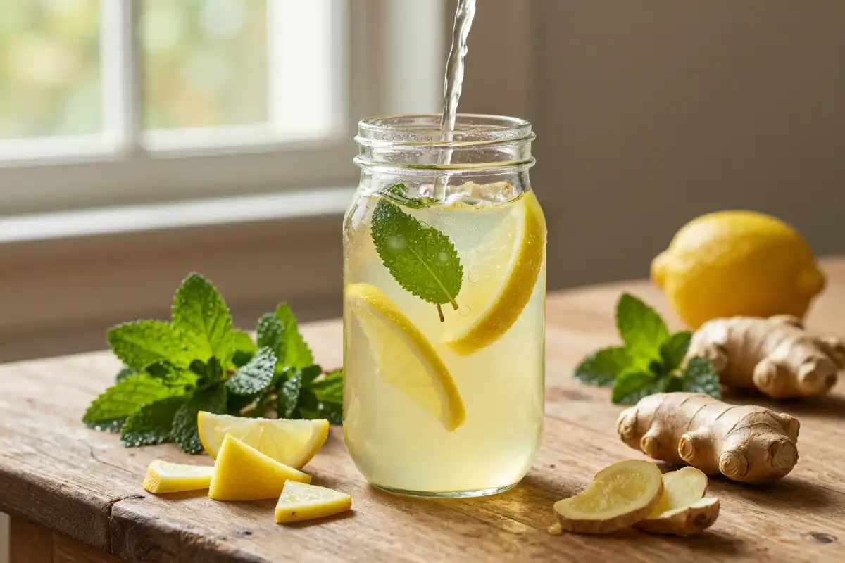 Limonada Refrescante de Menta y Jengibre plato terminado