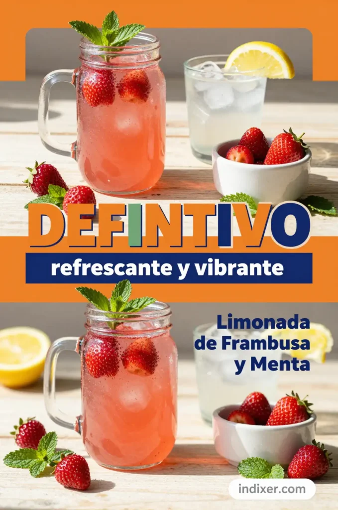 Limonada Rosa de Frambuesa y Menta - Bebidas - Indixer