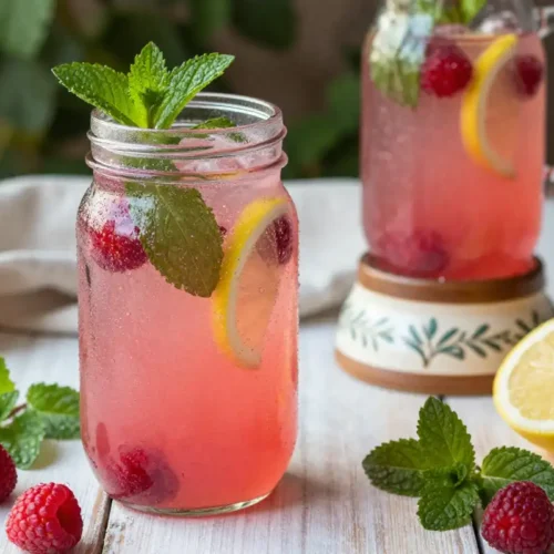Limonada Rosa de Frambuesa y Menta - Tarjeta de Receta