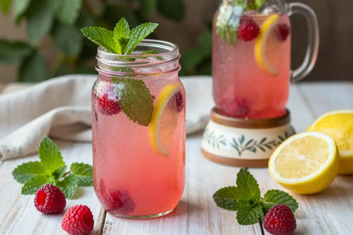 Limonada Rosa de Frambuesa y Menta plato terminado