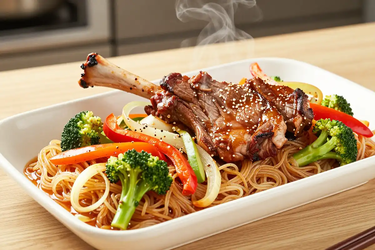 Lomo de Res Salteado con Verduras al Wok plato terminado