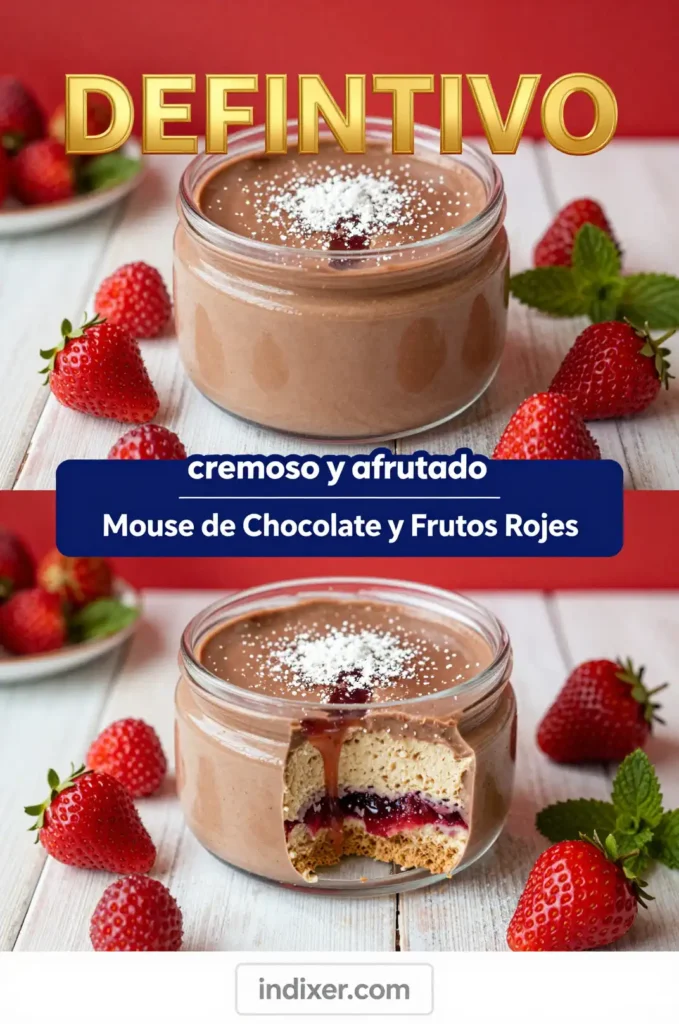 Mousse de Chocolate Blanco y Frutos Rojos - Postres y Dulces - Indixer