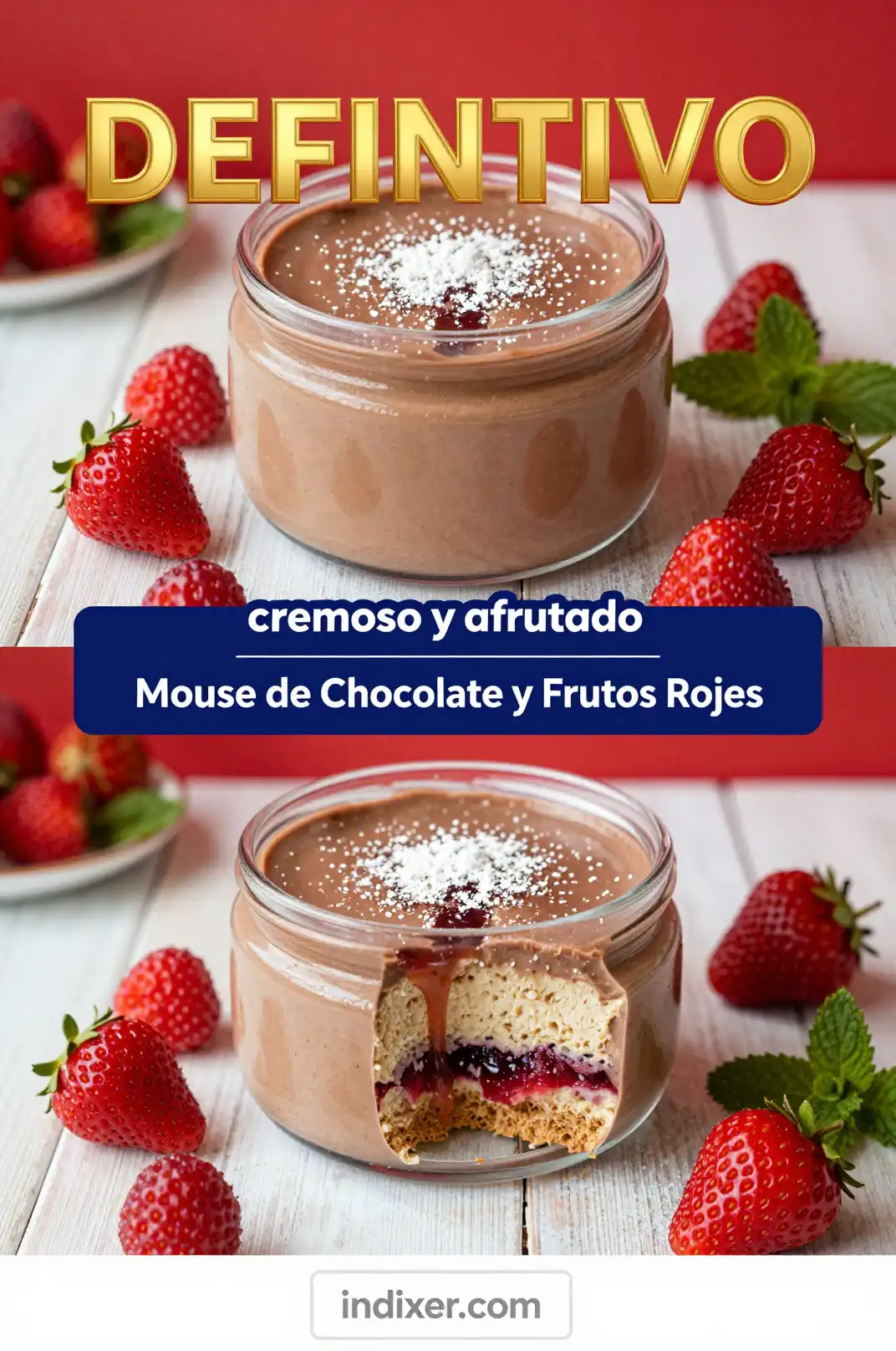 Mousse de Chocolate Blanco y Frutos Rojos - Postres y Dulces - Indixer