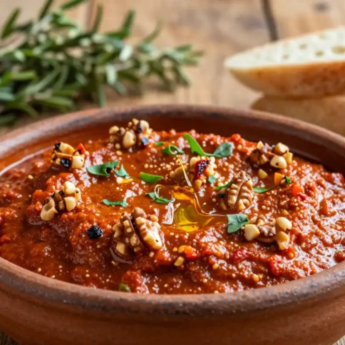 Muhammara de Pimiento Rojo y Nueces - Tarjeta de Receta