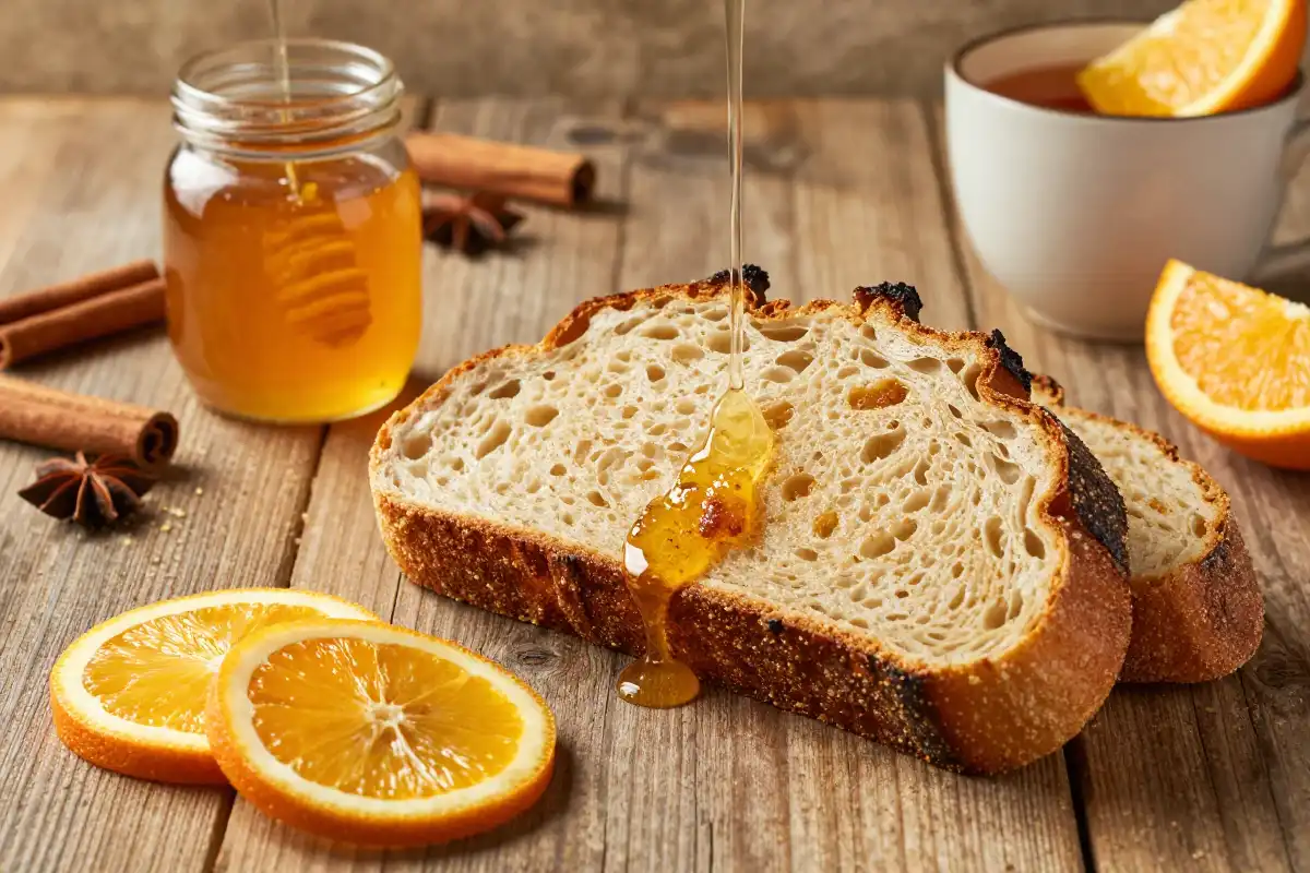 Pan de Miel con Especias y Naranja plato terminado