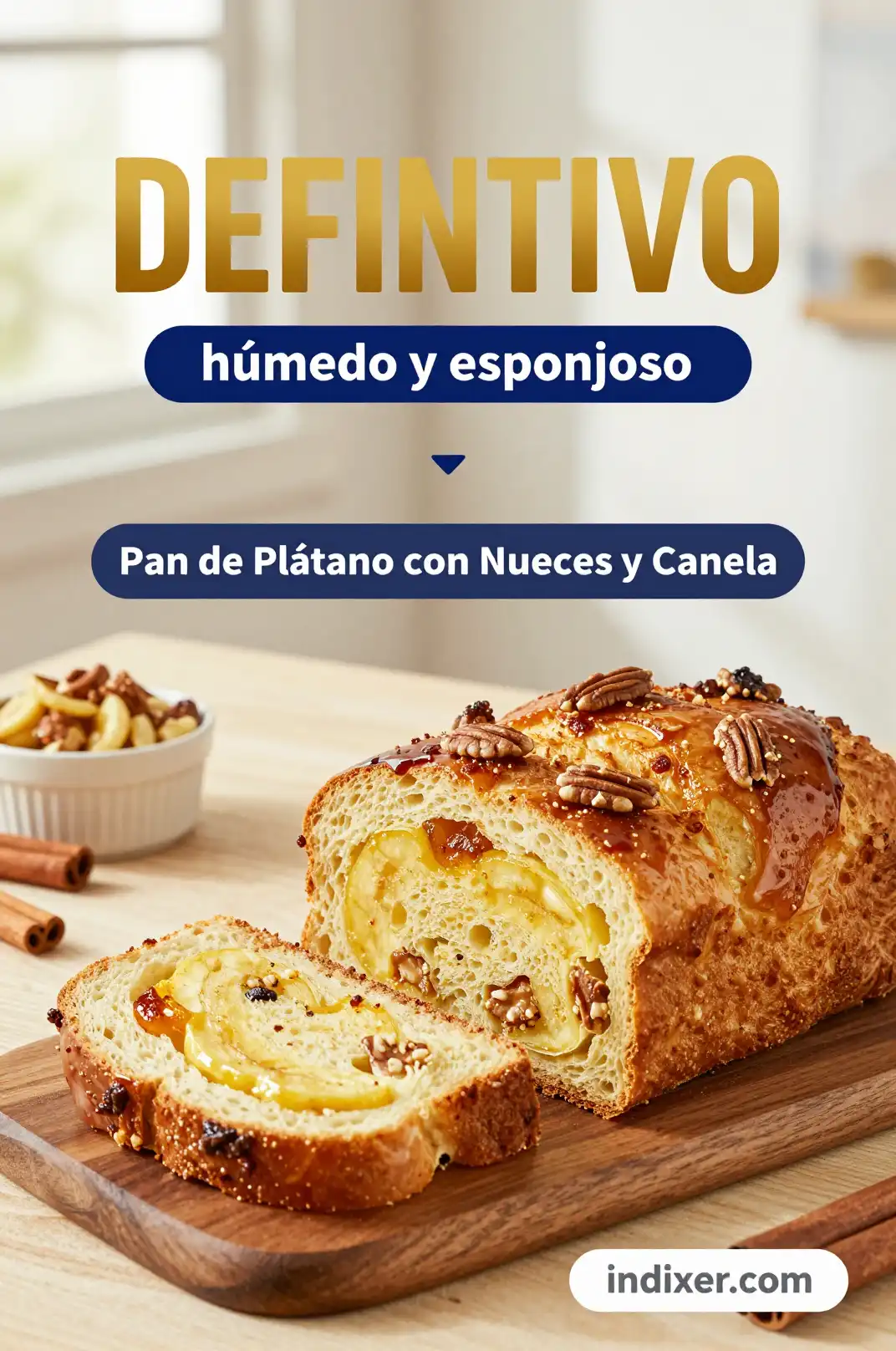 Pan de Plátano con Nueces y Canela - Pan y Repostería - Indixer