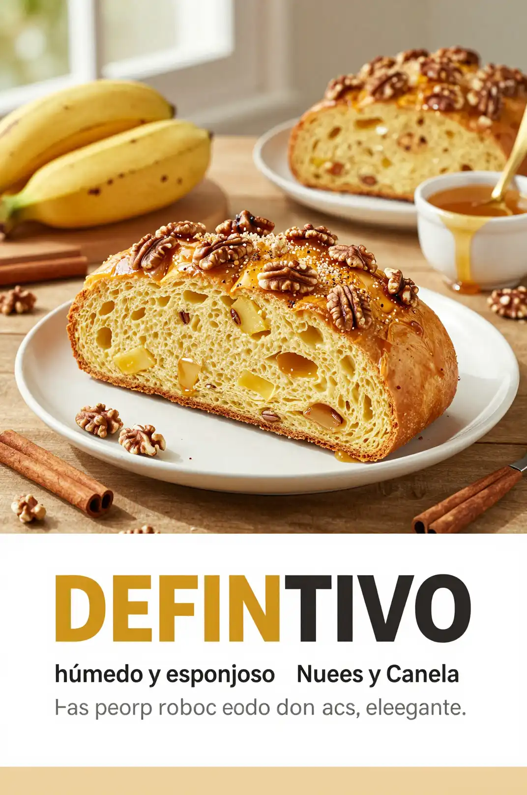 Pan de Plátano con Nueces y Canela - Pan y Repostería - Indixer