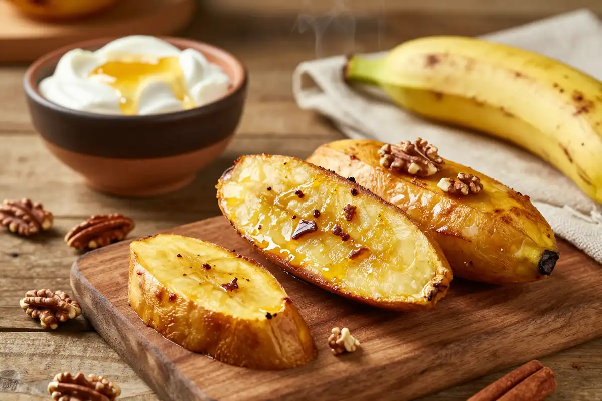 Pan de Plátano con Nueces y Canela plato terminado