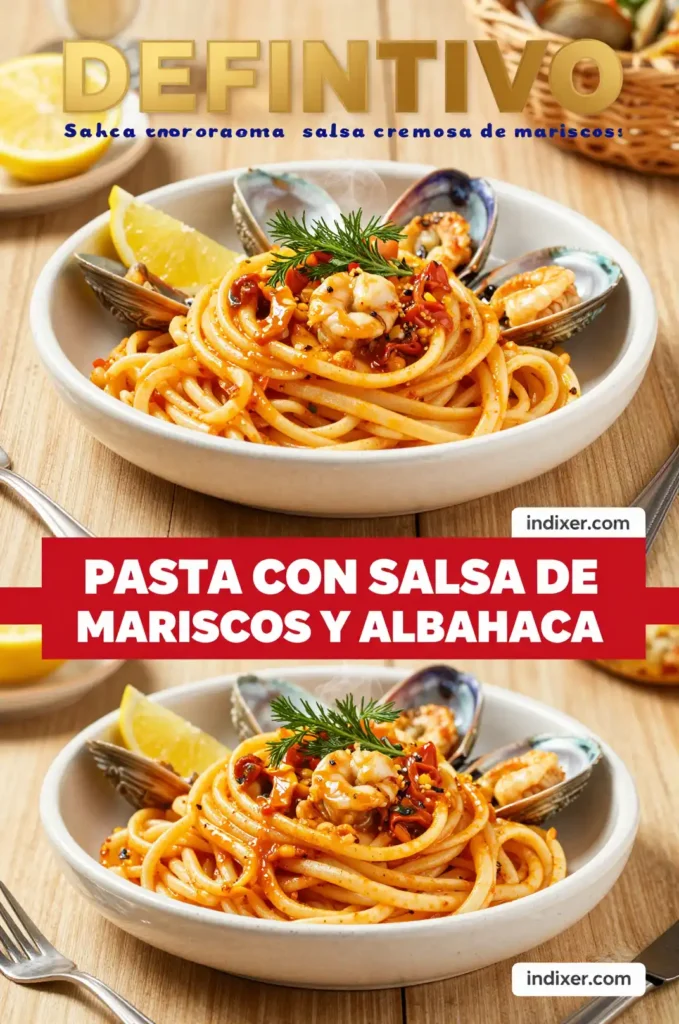 Pasta con Salsa de Mariscos y Albahaca - Mariscos - Indixer