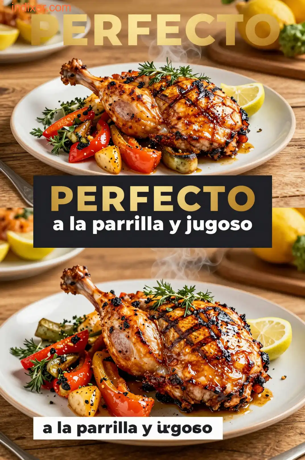 Pechuga de Pollo a la Plancha con Verduras Asadas - Recetas para Cena - Indixer