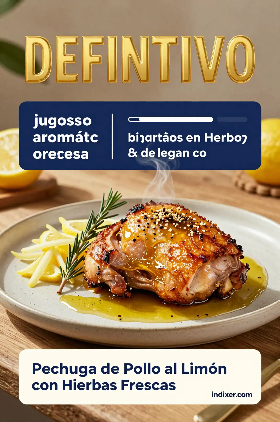 Pechuga de Pollo al Limón con Hierbas Frescas - Recetas para Cena - Indixer