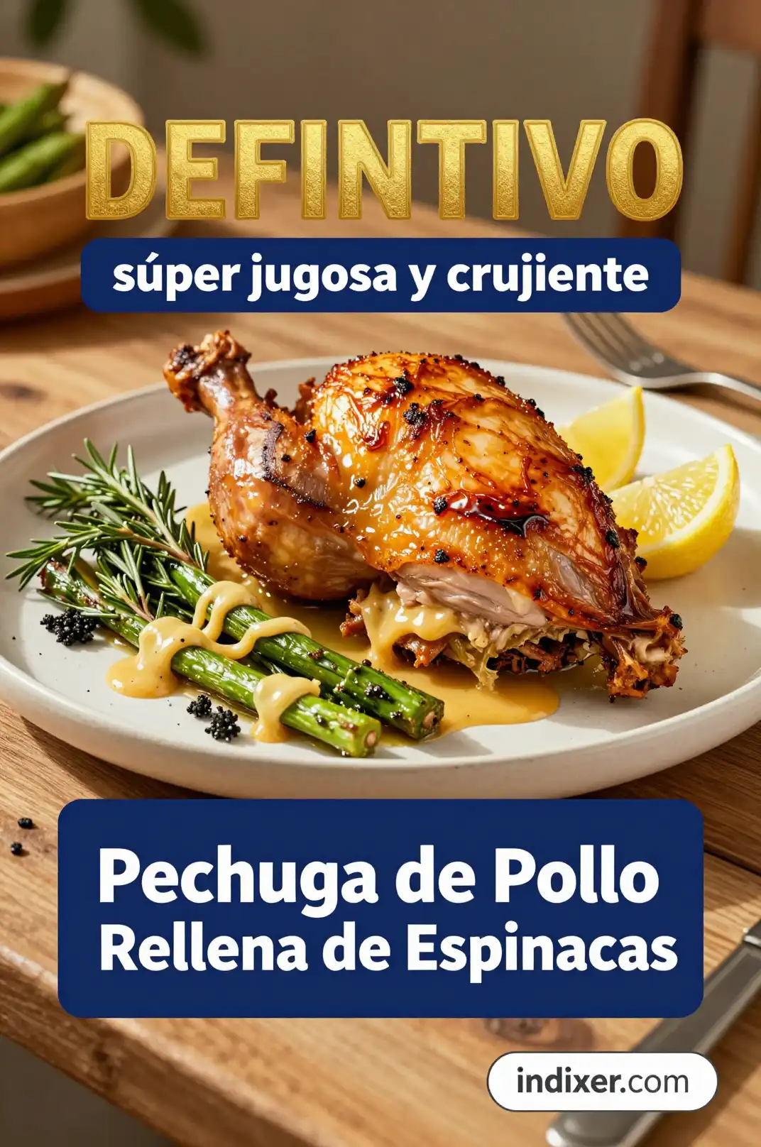 Pechuga de Pollo Rellena de Espinacas - Pollo y Aves - Indixer
