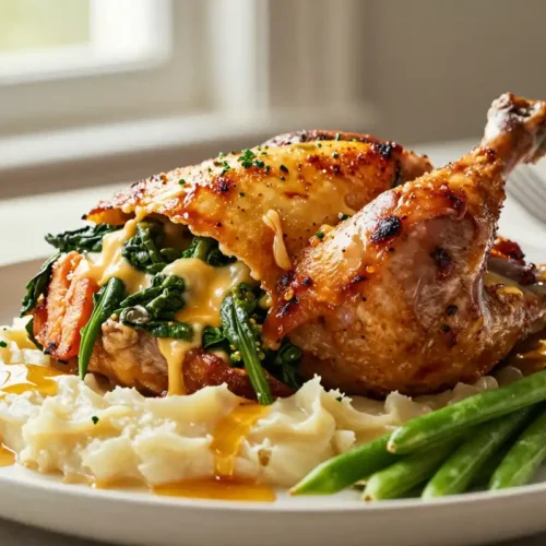 Pechuga de Pollo Rellena de Espinacas - Tarjeta de Receta