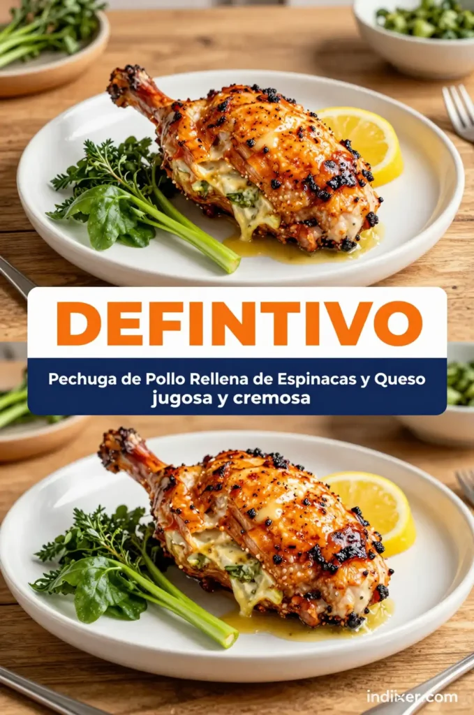 Pechuga de Pollo Rellena de Espinacas y Queso - Pollo y Aves - Indixer