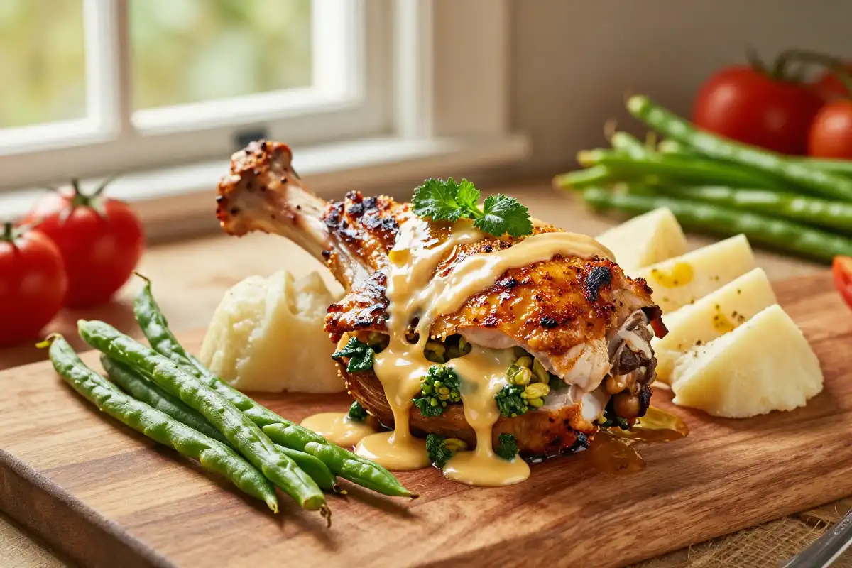 Pechuga de Pollo Rellena de Espinacas y Queso plato terminado