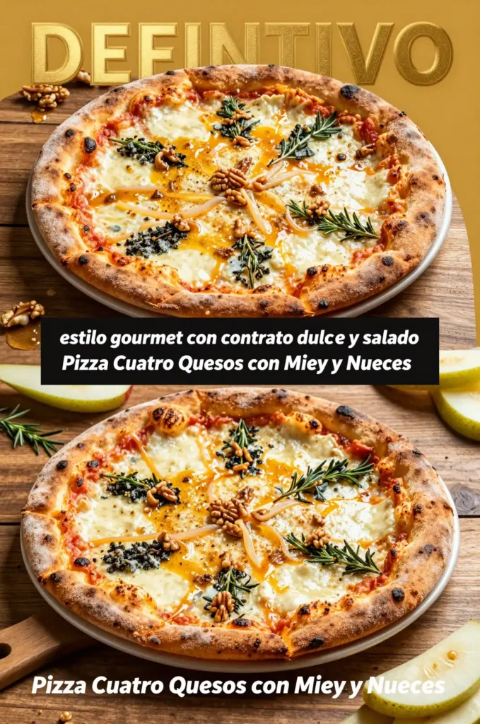 Pizza Cuatro Quesos con Miel y Nueces - Pizza - Indixer